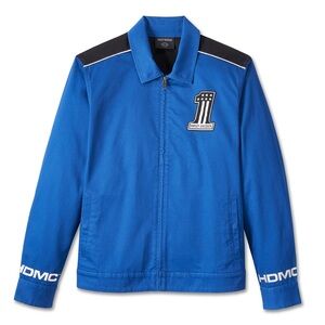 Harley-Davidson Men’s #1 Logo Blue Zip-Up Jacket XXL – NWT